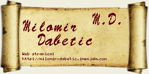 Milomir Dabetić vizit kartica
